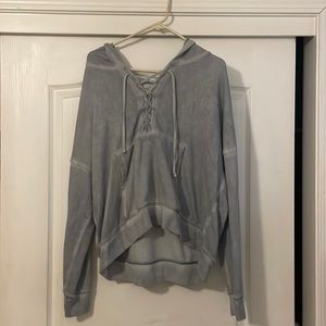 Blue/gray tie die sweatshirt with hood